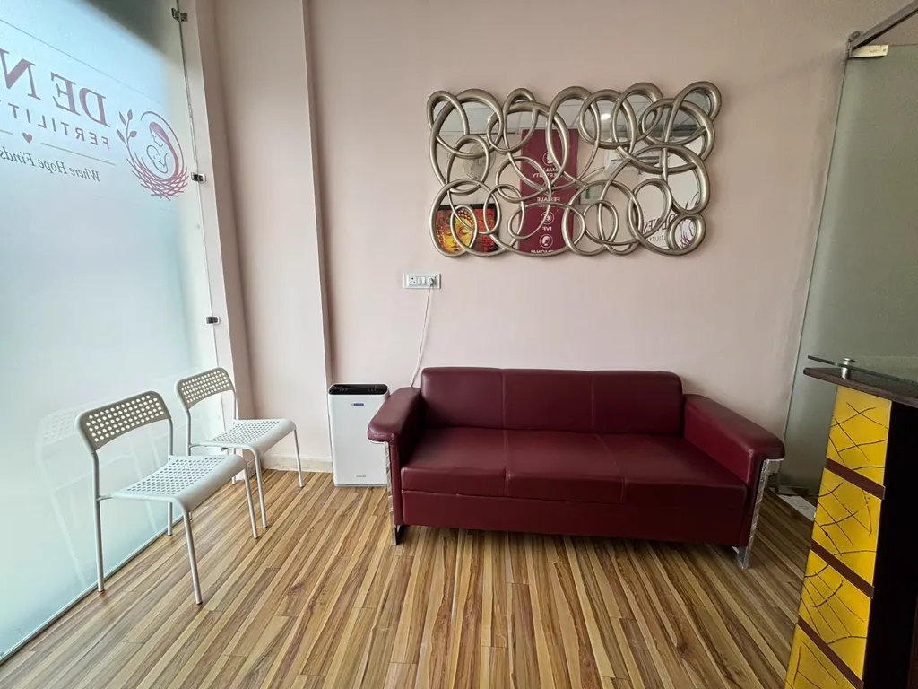 Waiting area at De Nest Fertility & IVF, Sector-85 Faridabad